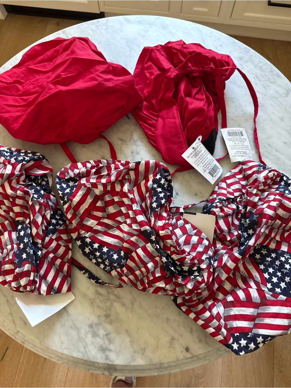 NWT Surgical Hats Patriotic American Flag- lot of 5